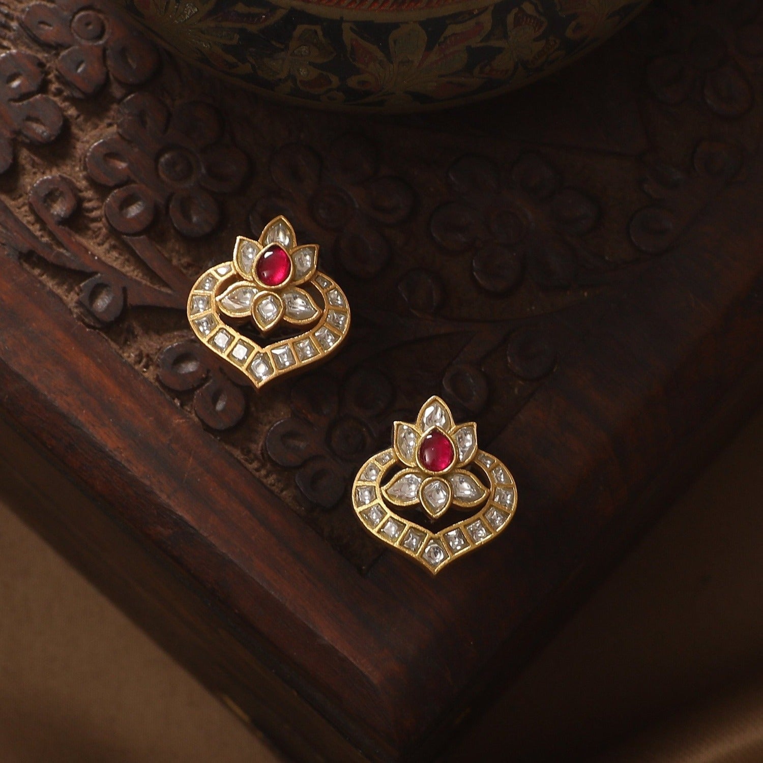 Kijjala Jadau Silver Earrings