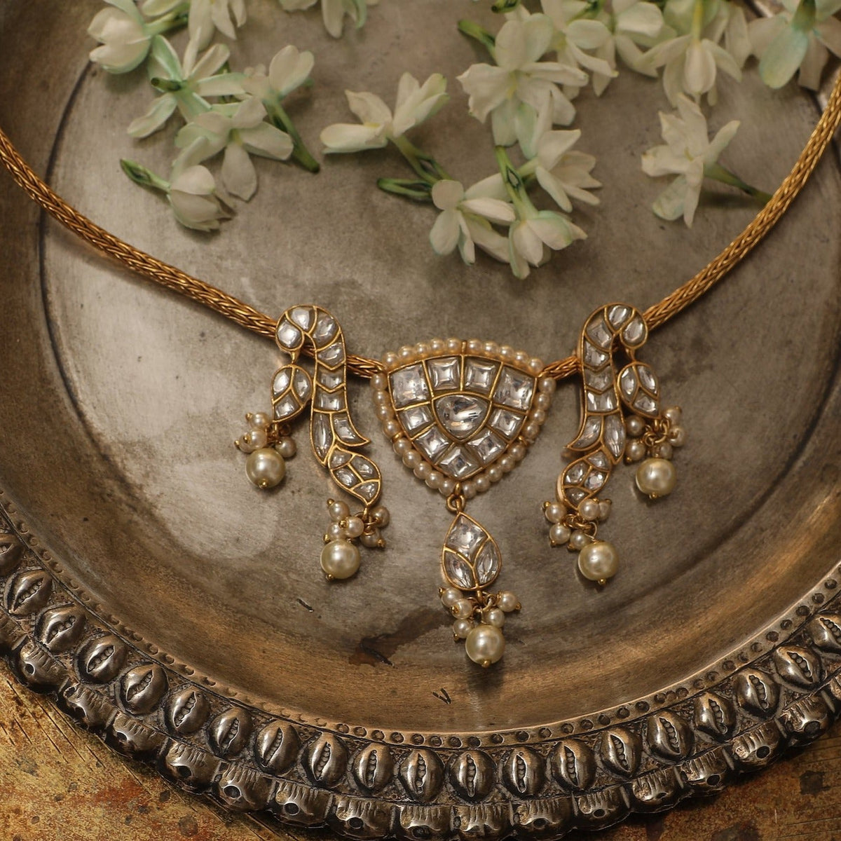 Necklaces Maruka Mayur Silver Pendant Necklace