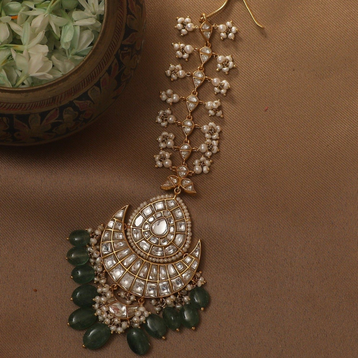 Hair Accessories Vihasta Jadau Silver Maangtika