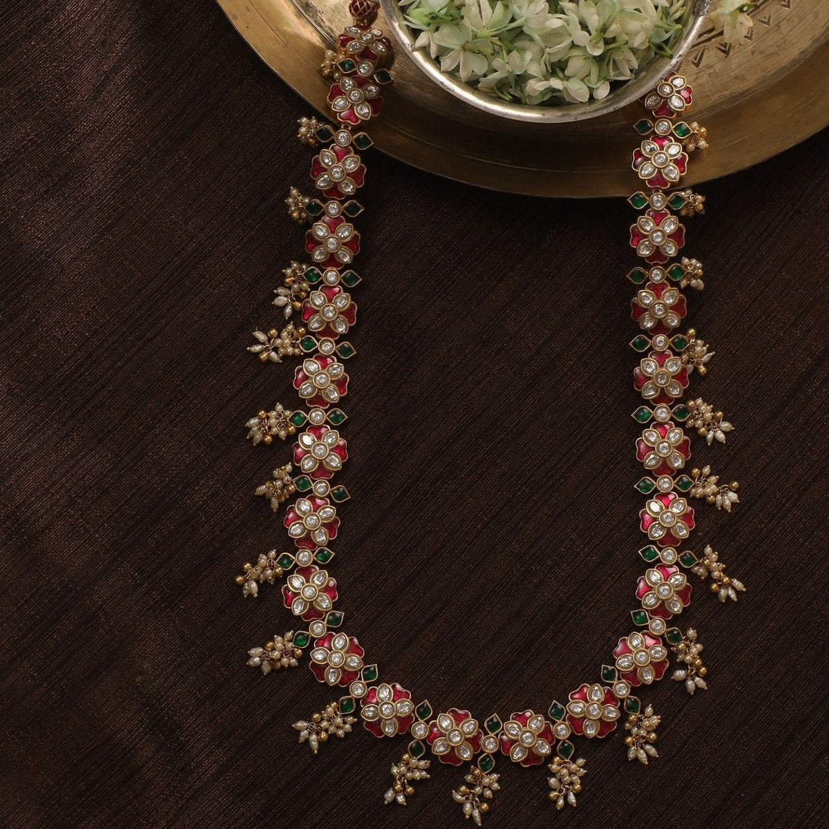 Srajas Kempu Jadau Silver Necklace