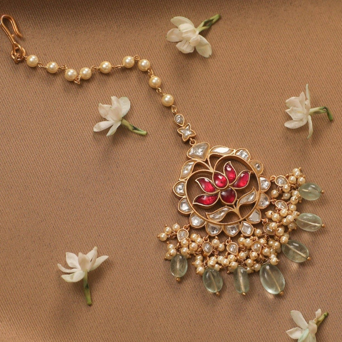 Hair Accessories Nala Jadau Silver Maangtika