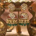 Earrings Vilasin Enamel Jadau Silver Jhumki Earrings