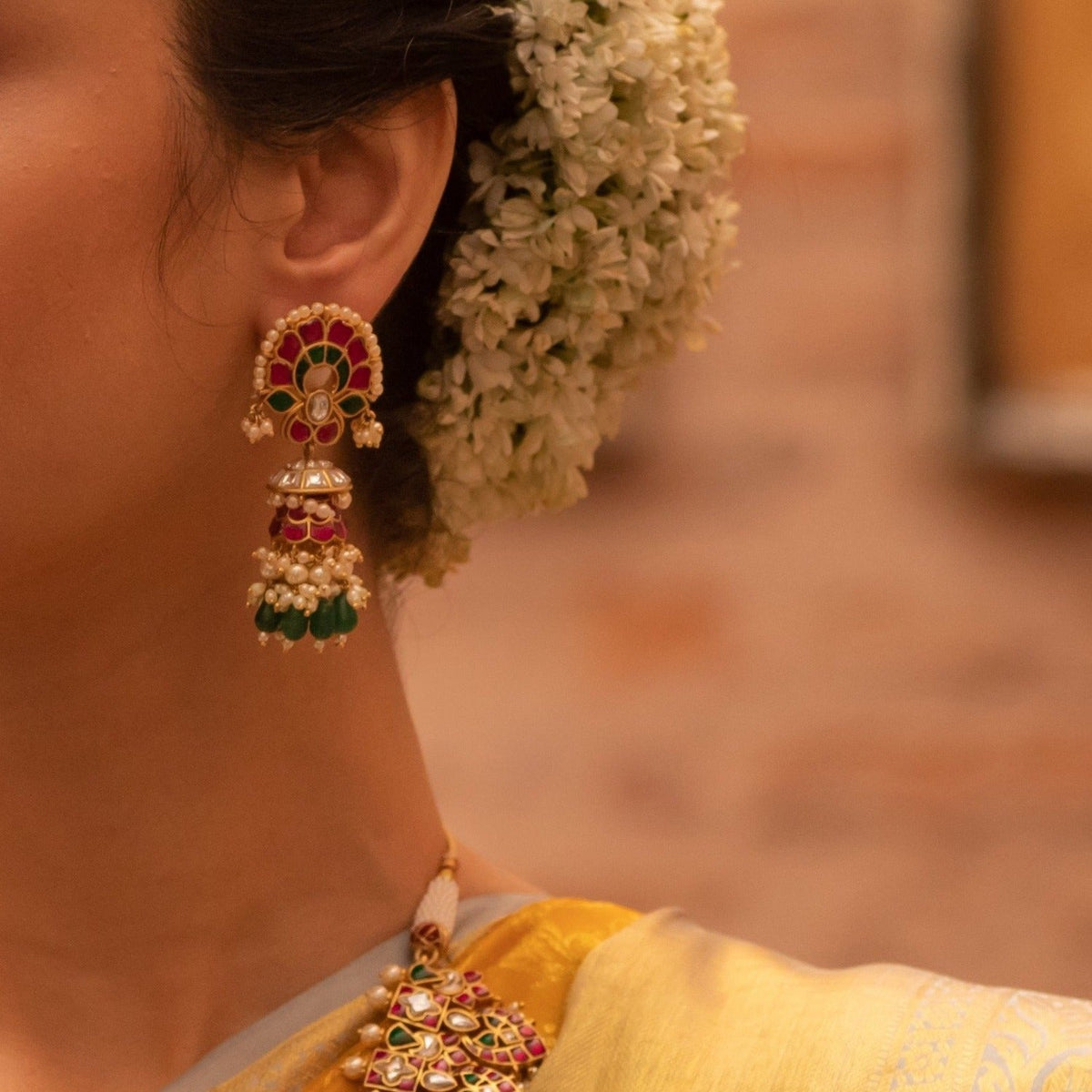 Earrings Sirisha Jadau Silver Jhumka Earrings