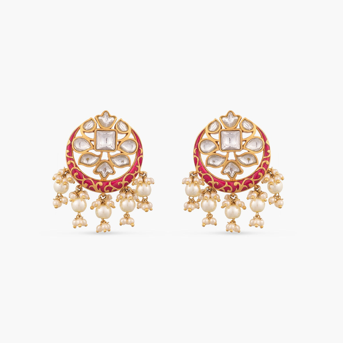 Chandni Enamel Silver Earrings