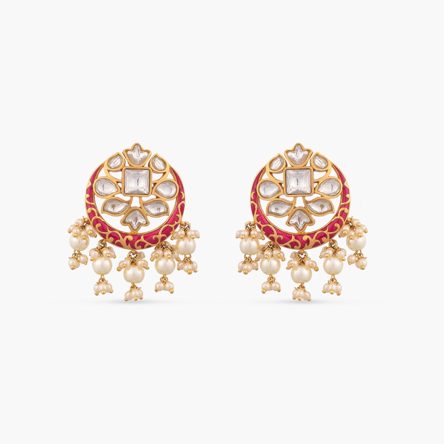 Earrings Chandni Enamel Silver Earrings