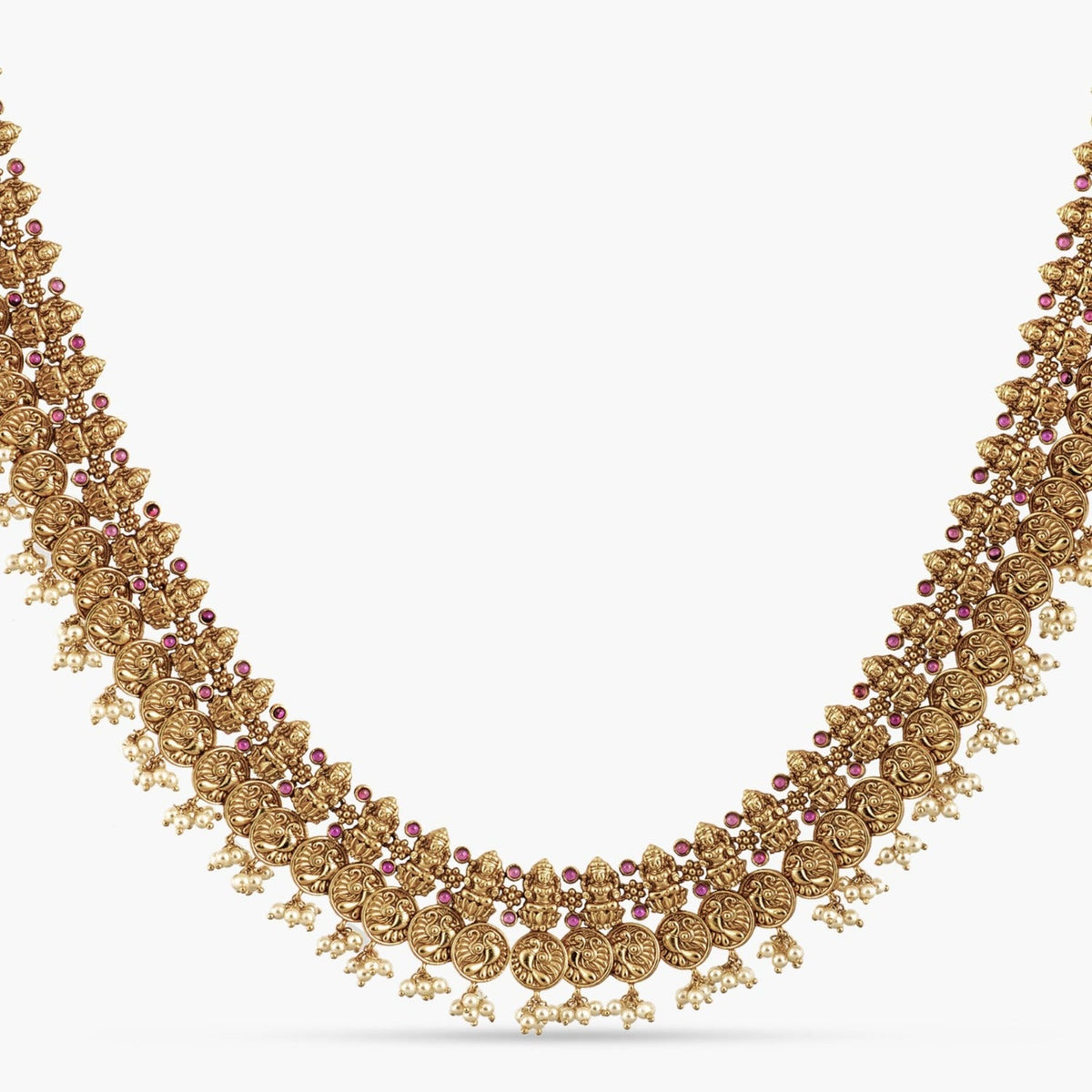Necklaces Hiranmayi Antique Nakshi Silver Necklace