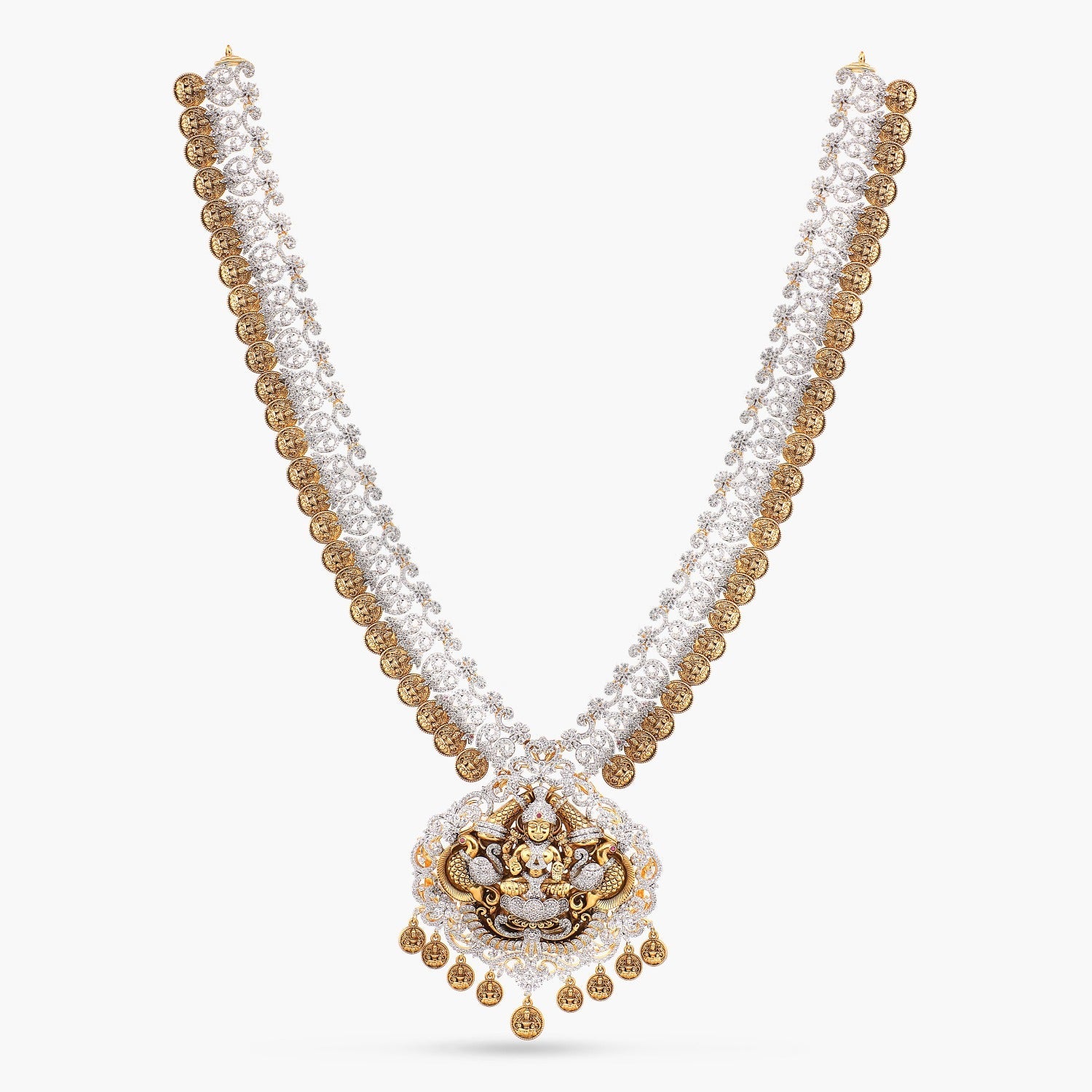 Necklaces Lakshita Antique Nakshi Silver CZ Necklace Set