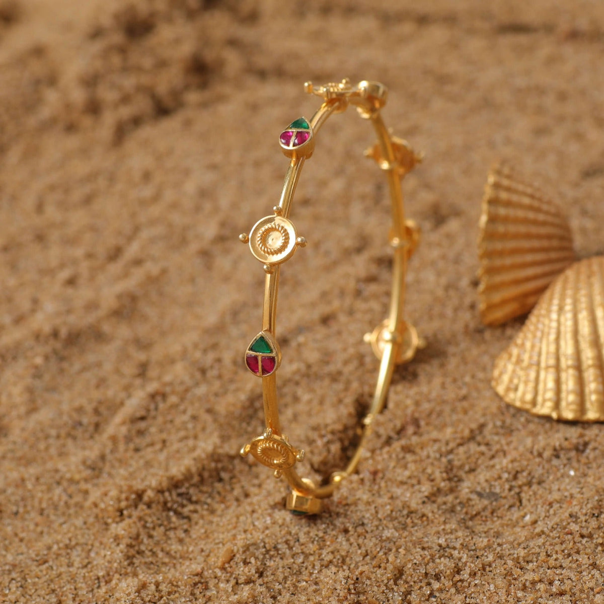 Bangles Matsya Single Line Silver Bangles