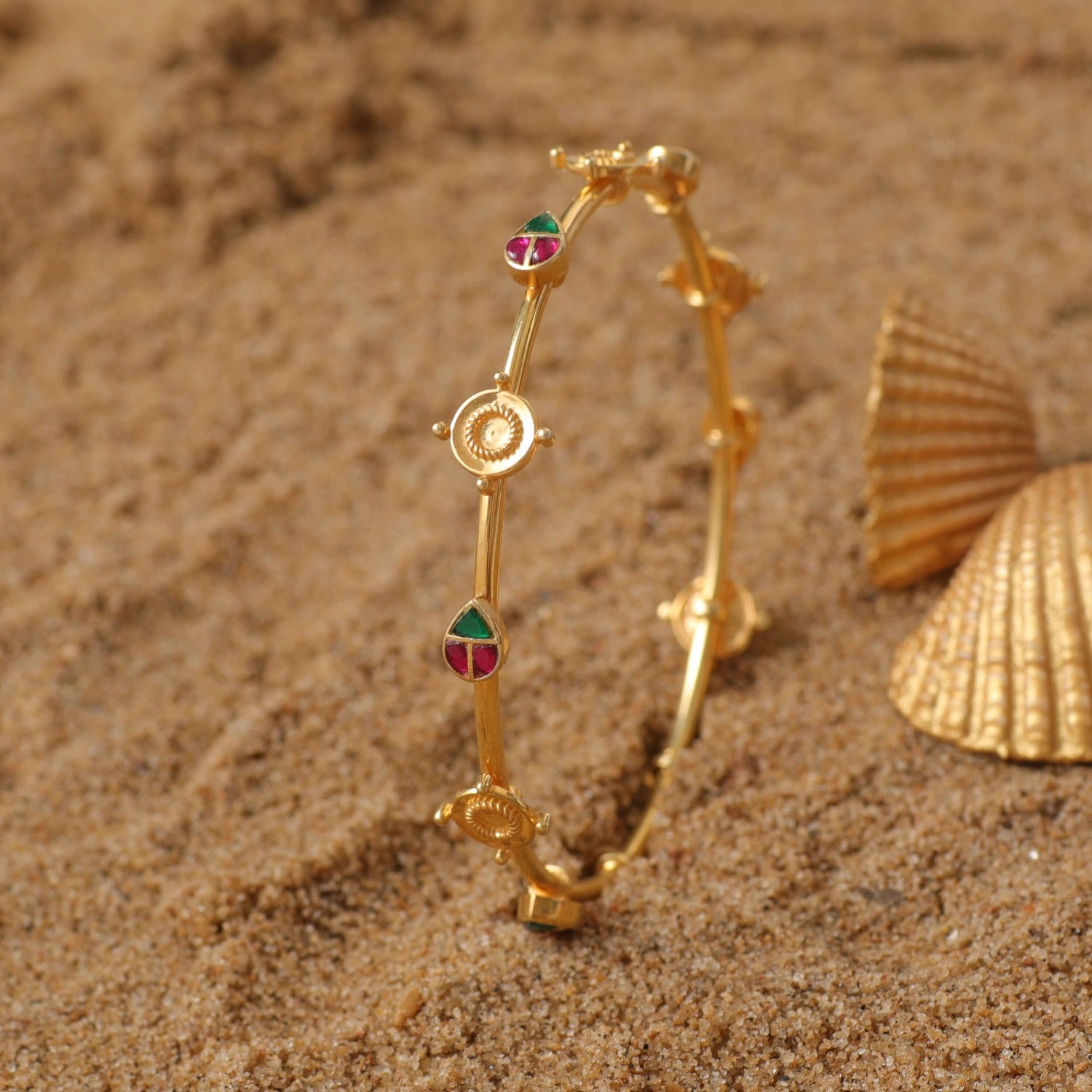Bangles Matsya Single Line Silver Bangles