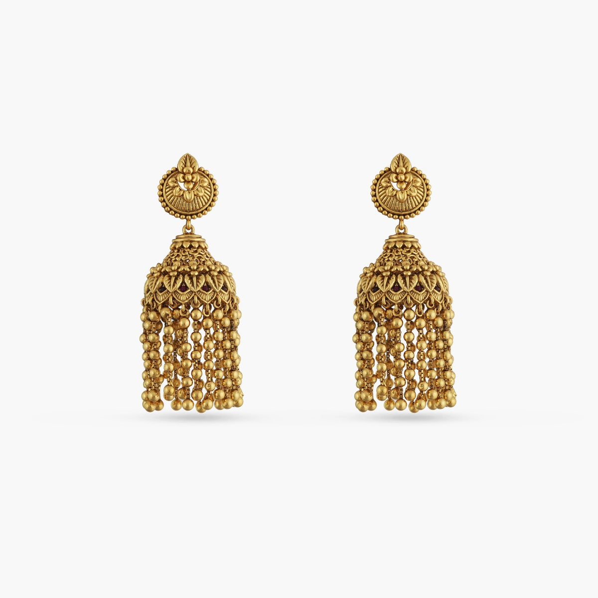 Swara Floral Frill Silver Jhumki Earrings