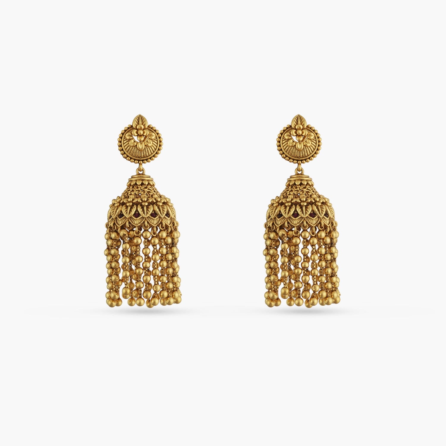 Swara Floral Frill Silver Jhumki Earrings