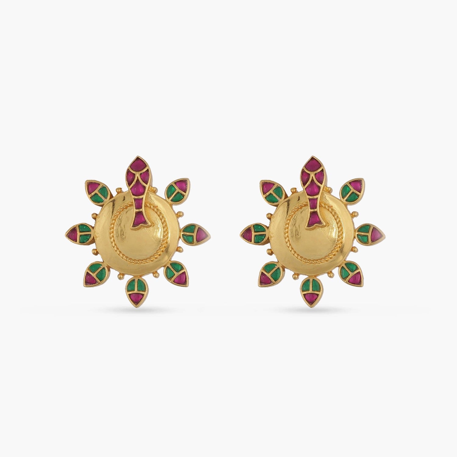 Matsya Round Silver Stud Earrings