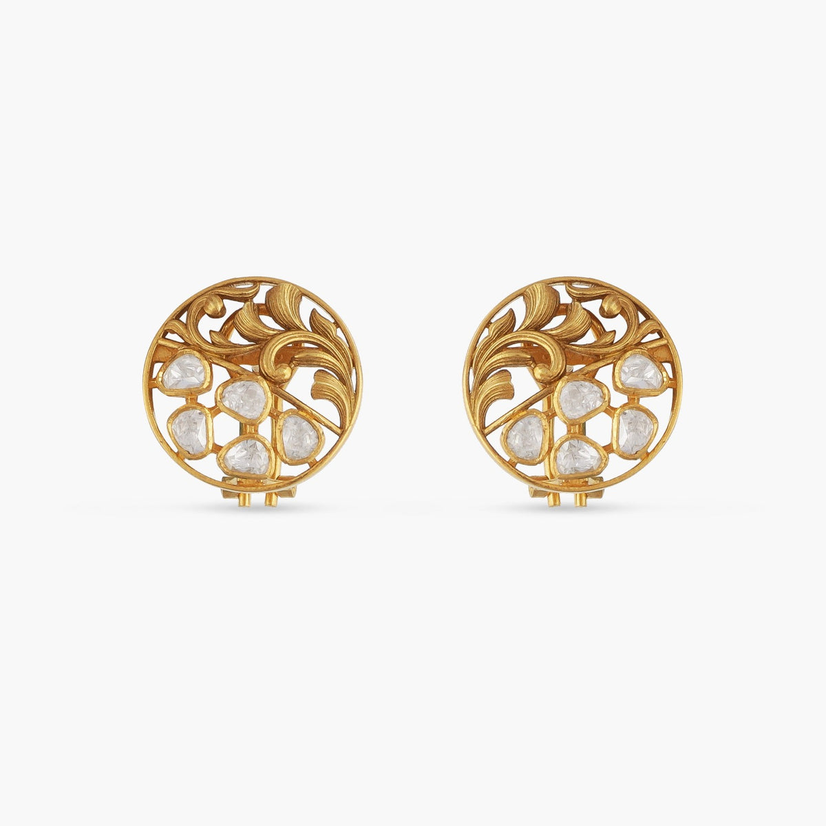 Baroque Moissanite Silver Stud Earrings