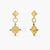 Emerald Taurus Zodiac Gold Plated Silver Drop Earrings