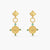 Emerald Taurus Zodiac Gold Plated Silver Drop Earrings