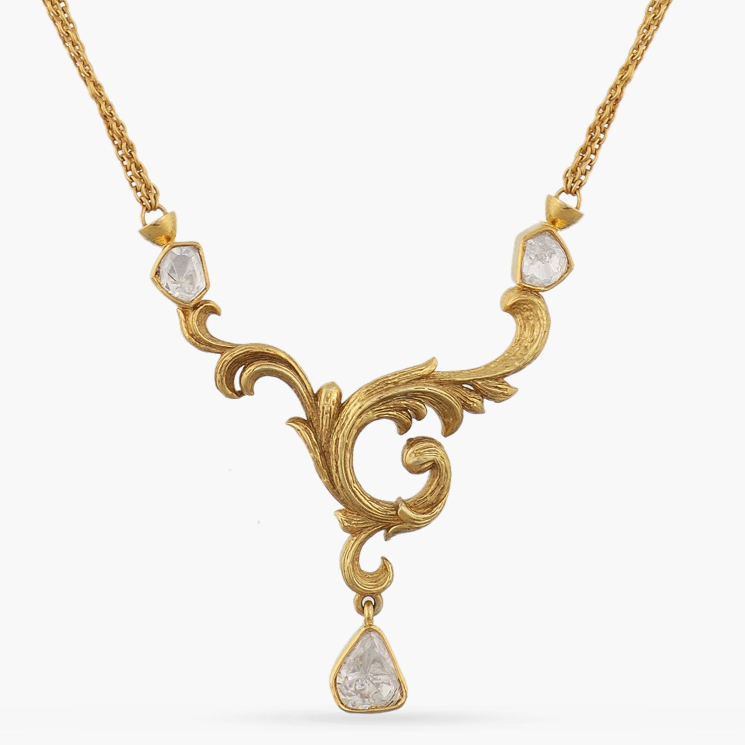 Necklaces Baroque Signature Moissanite Silver Pendant Necklace