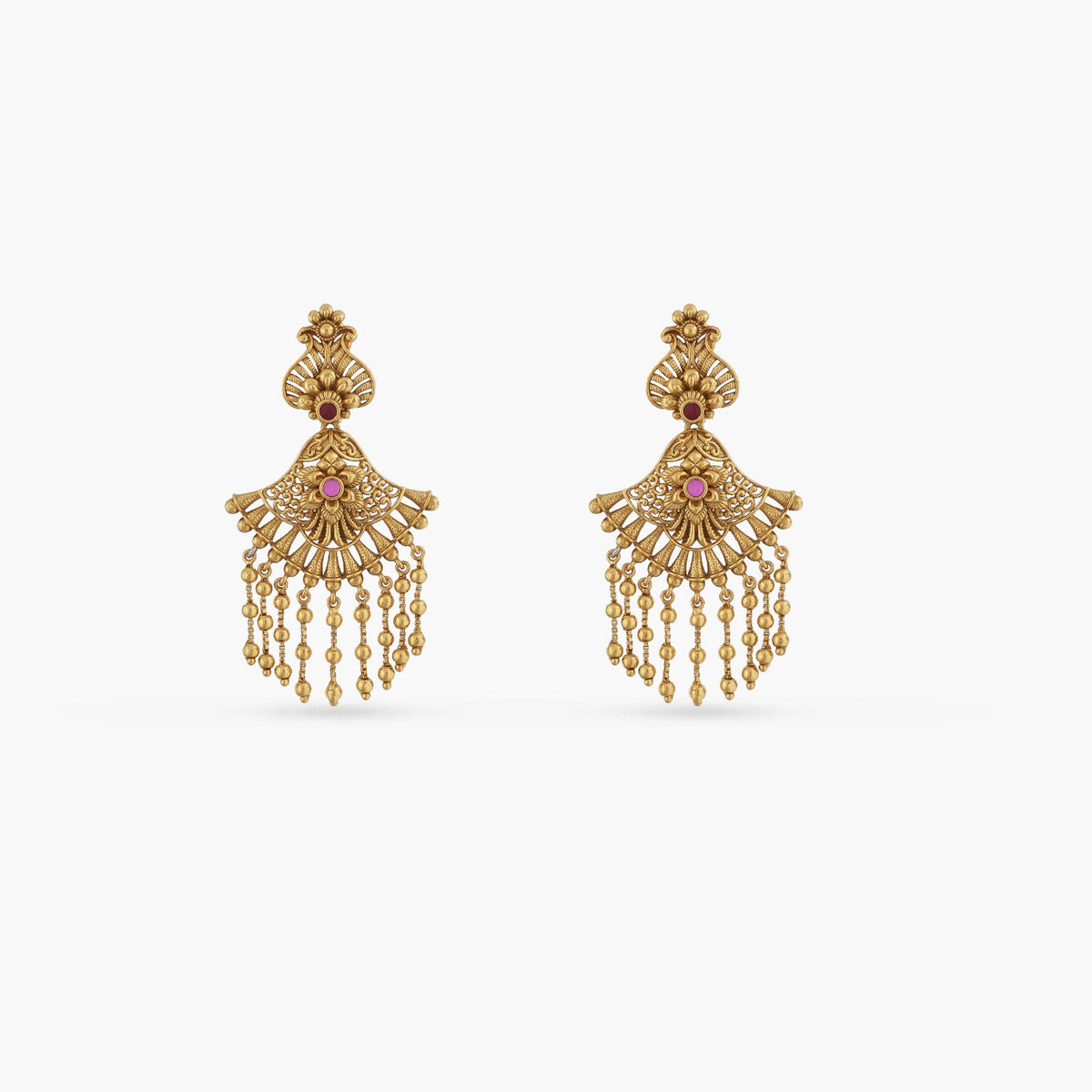 Swara Floral Frill Silver Hasli Necklace Set