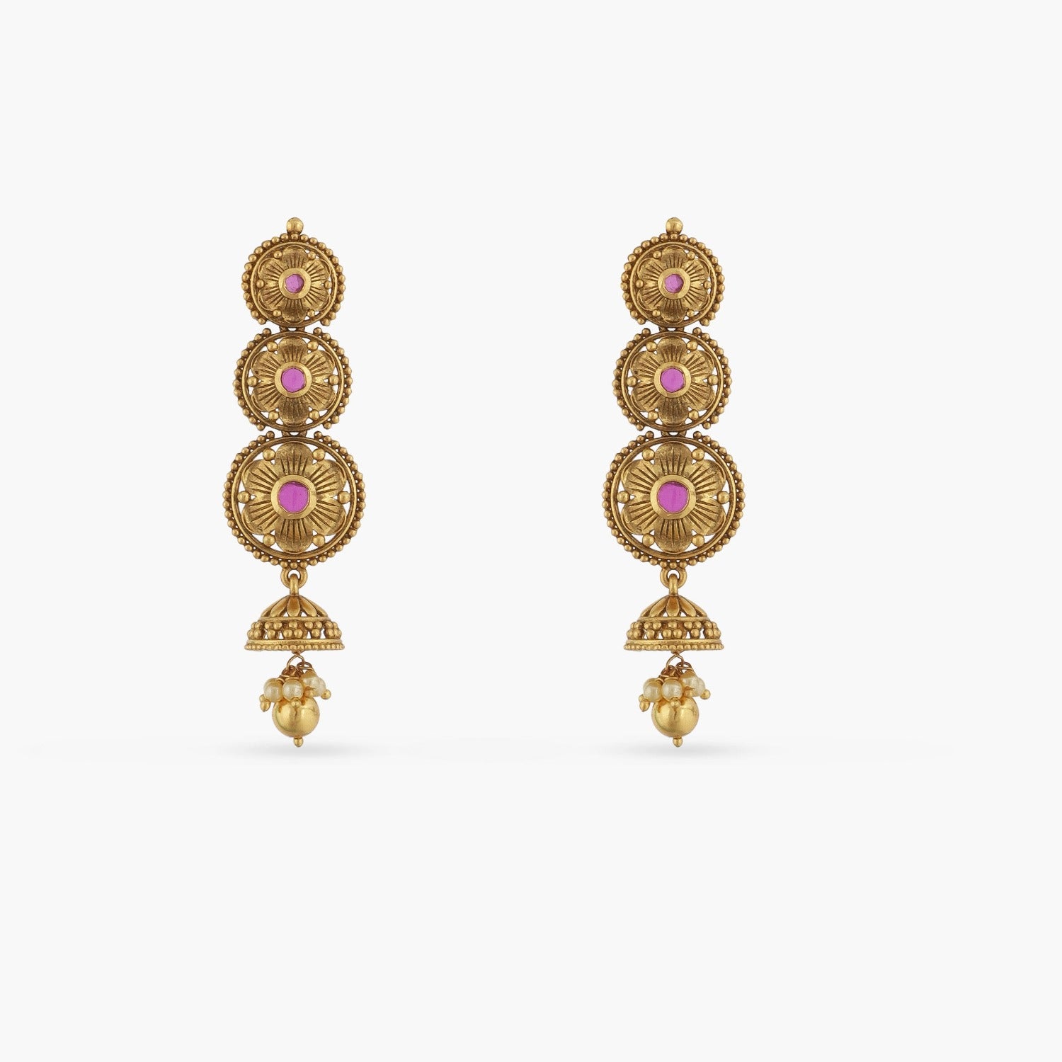 Necklaces Swara Classic Jhumki Silver Necklace Set