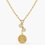 Necklaces Opal Libra Zodiac Coin Gold Plated Silver Necklace