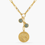 Necklaces Aquamarine Pisces Zodiac Coin Gold Plated Silver Necklace