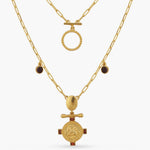Necklaces Garnet Capricorn Zodiac Layered Gold Plated Silver Necklace