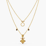 Necklaces Garnet Capricorn Zodiac Layered Gold Plated Silver Necklace