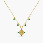 Necklaces Emerald Taurus Zodiac Coin Gold Plated Silver Necklace