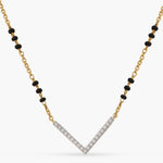 Necklaces V Shape Elegant Charm CZ Silver Mangalsutra