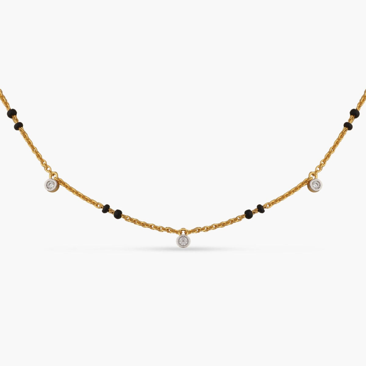 Necklaces Dainty CZ Charms Silver Mangalsutra