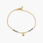 Bracelet Elegant Heart Silver Black Bead Bracelet