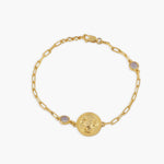 Bracelet Crystal Aries Zodiac Gold Plated Silver Chain Bracelet
