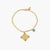 Aquamarine Pisces Zodiac Gold Plated Silver Chain Bracelet