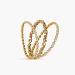 Bangle Baroque Double Layered Moissanite Silver Bangle