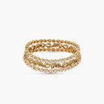 Bangle Baroque Double Layered Moissanite Silver Bangle