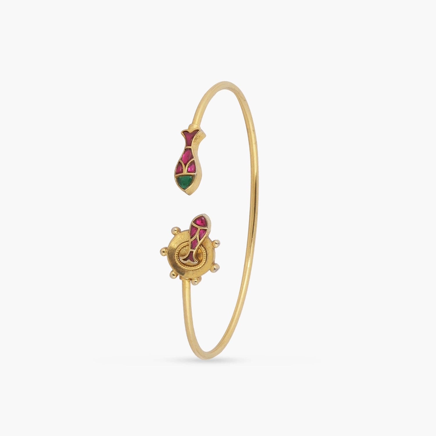 Bracelet Matsya Double Motif Silver Cuff Bracelet