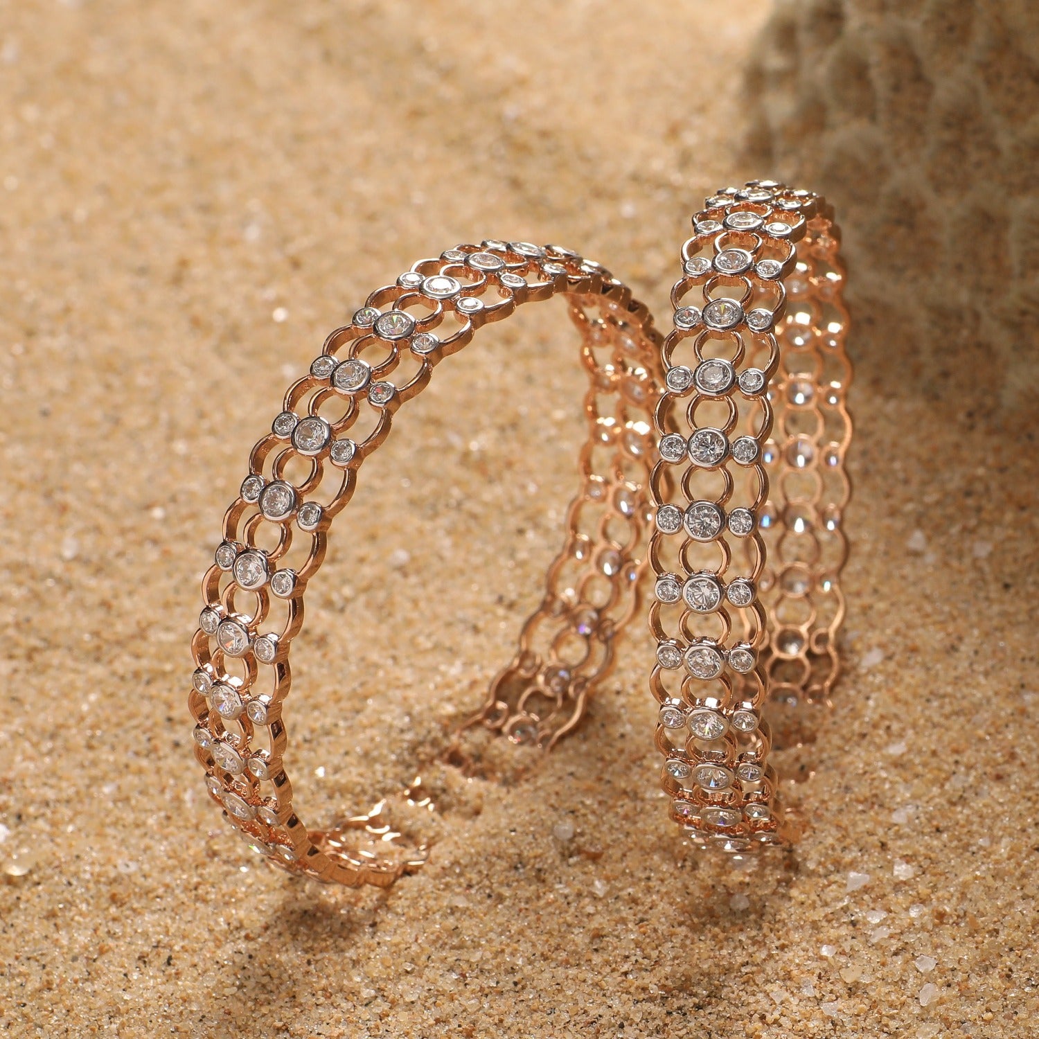 Eshana CZ Silver Bangles