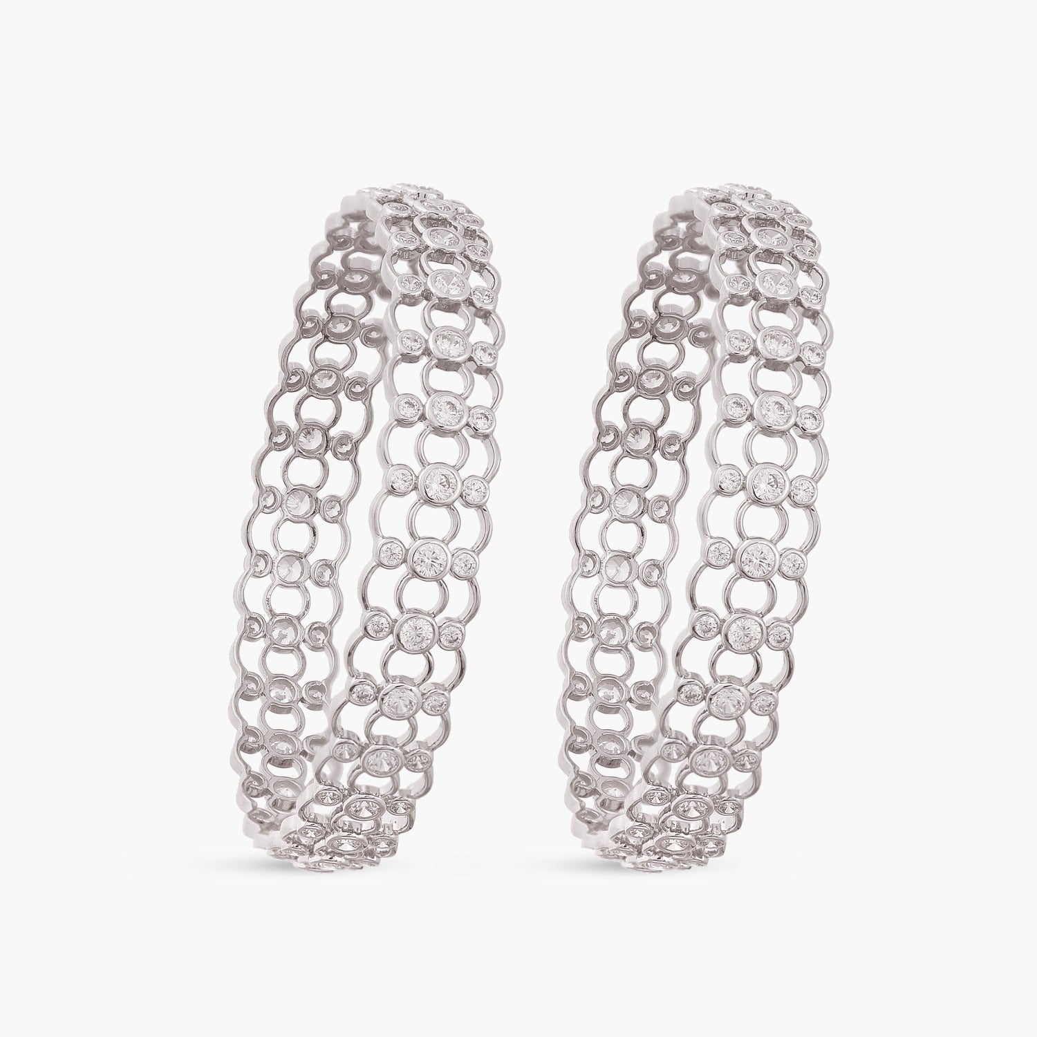 Eshana CZ Silver Bangles