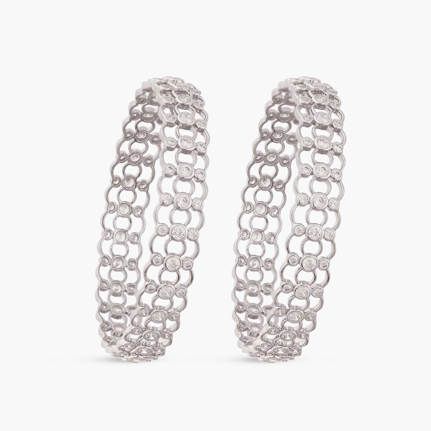 Bangles Eshana CZ Silver Bangles