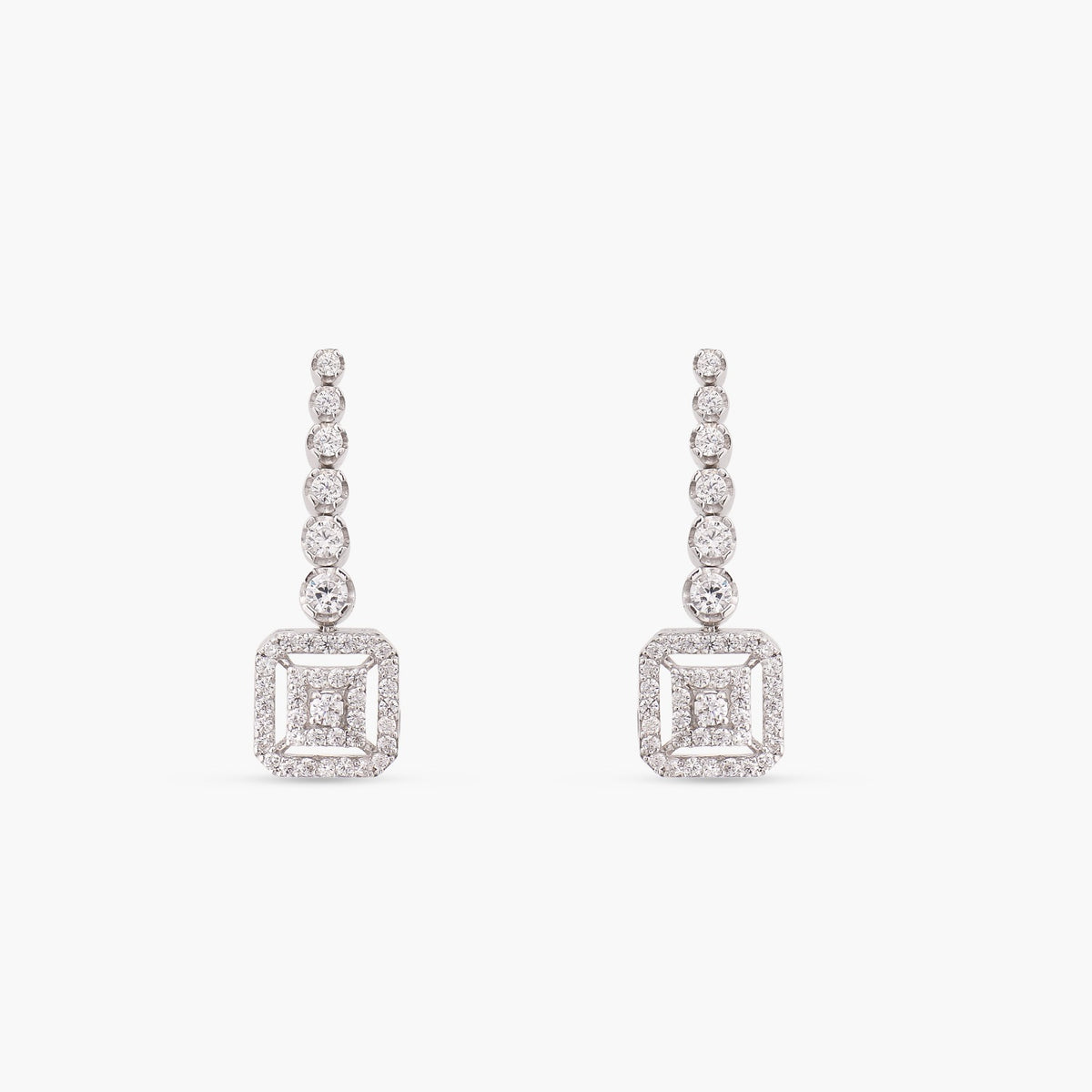 Nina CZ Silver Earrings