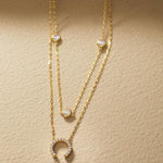 Necklaces Sparkle CZ Minimal Layered Silver Necklace