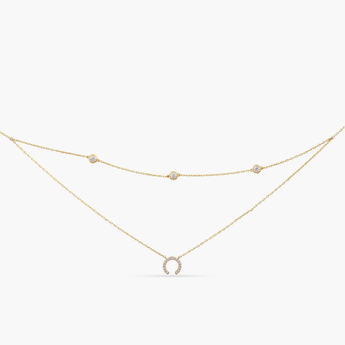 Sparkle CZ Minimal Layered Silver Necklace