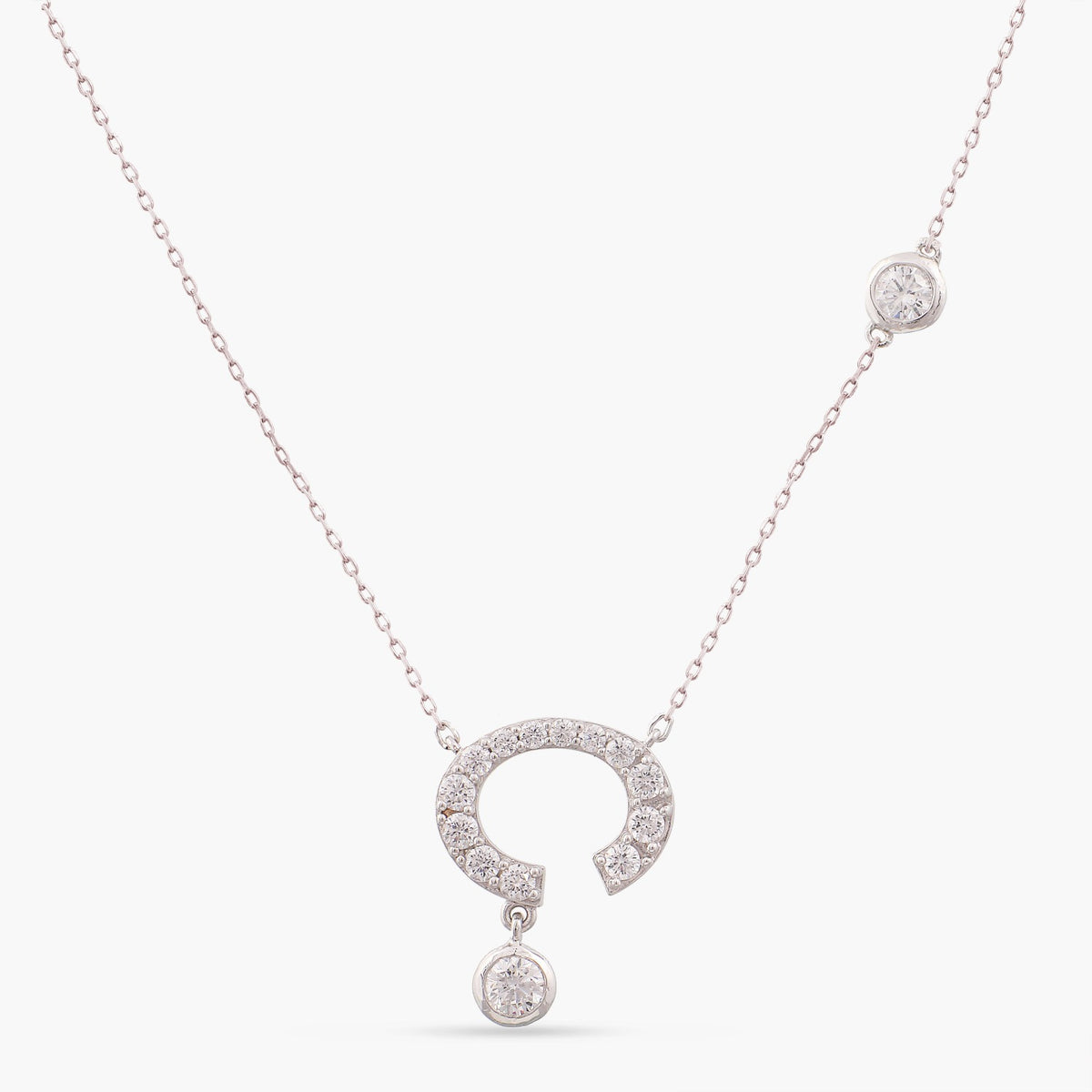 Lilah Delicate CZ Horseshoe Silver Pendant