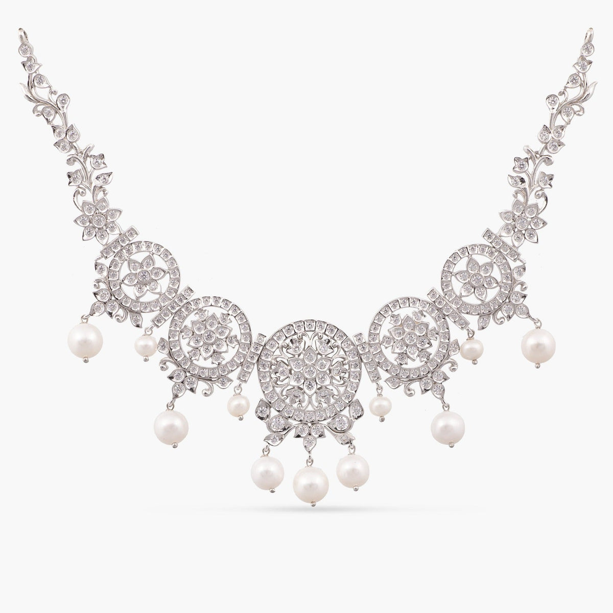 Kusum CZ Silver Necklace