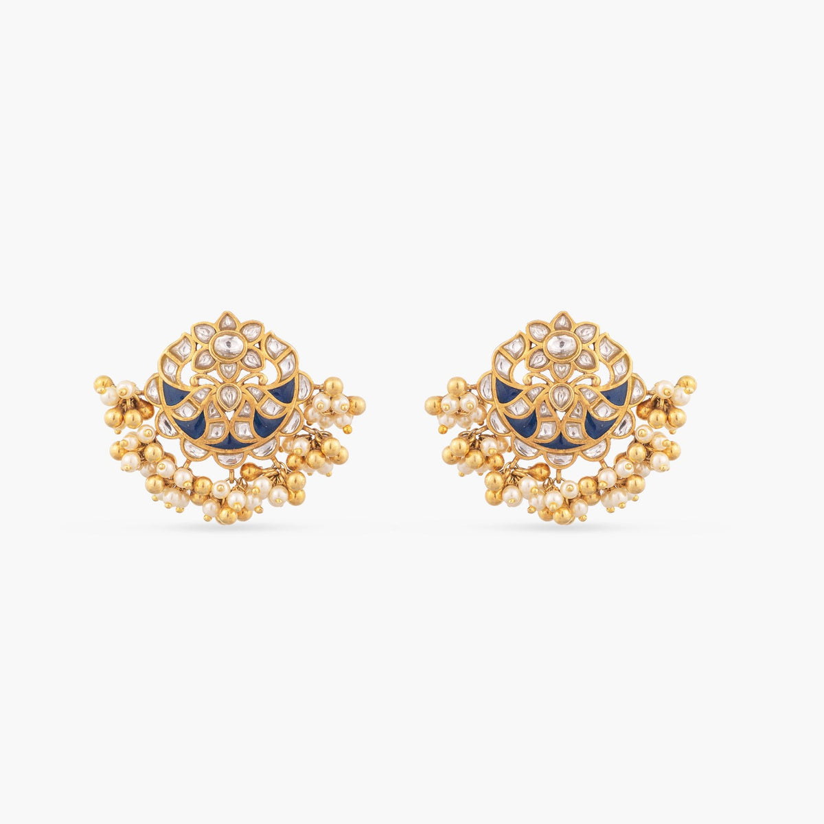 Utpala Kundan Silver Earrings