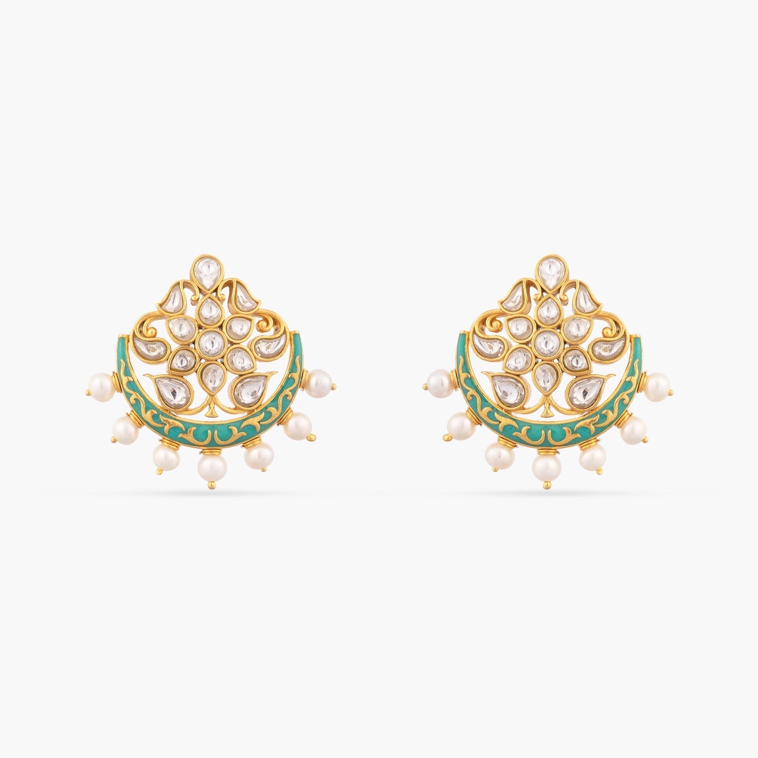 Earrings Sarit Enamel Jadau Silver Earring Studs