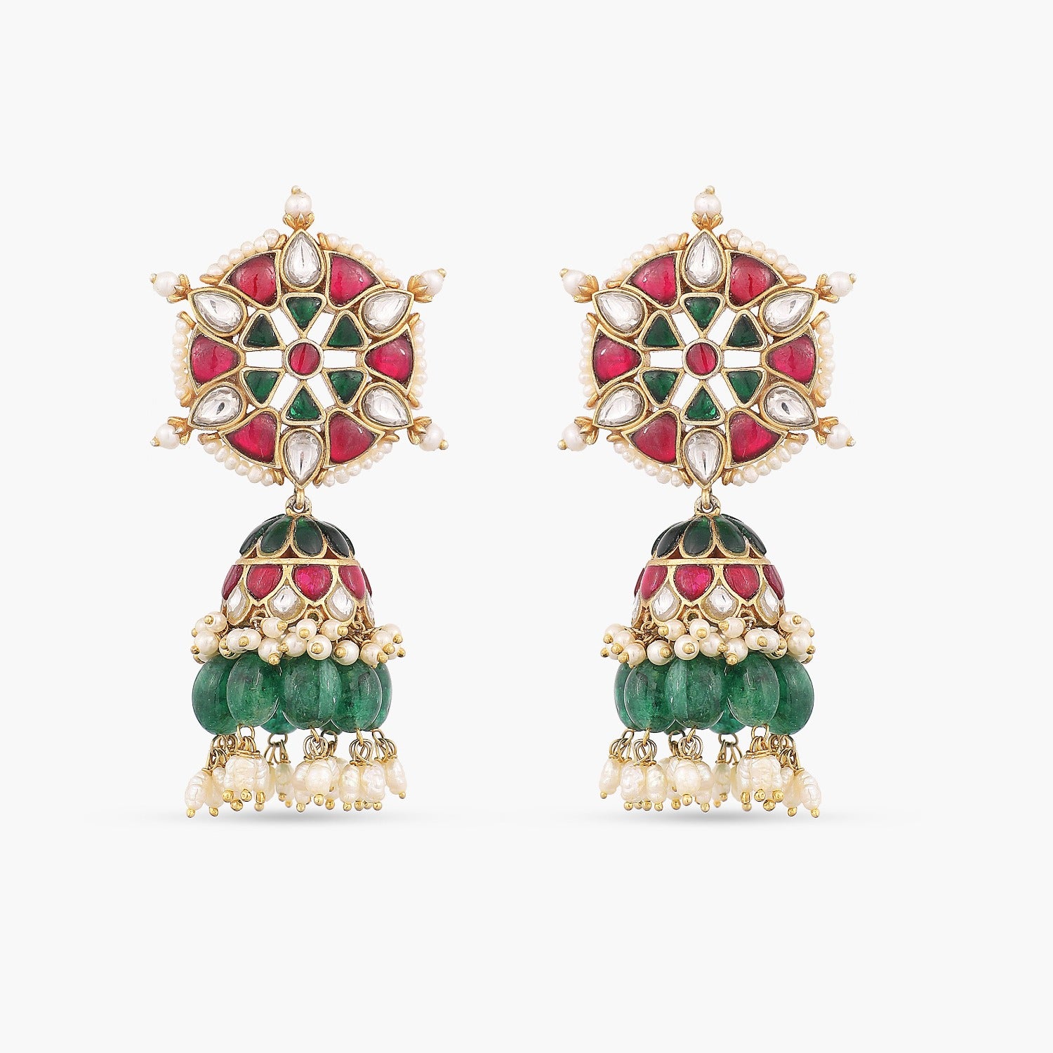 Yutika Jadau Silver Jhumki Earrings