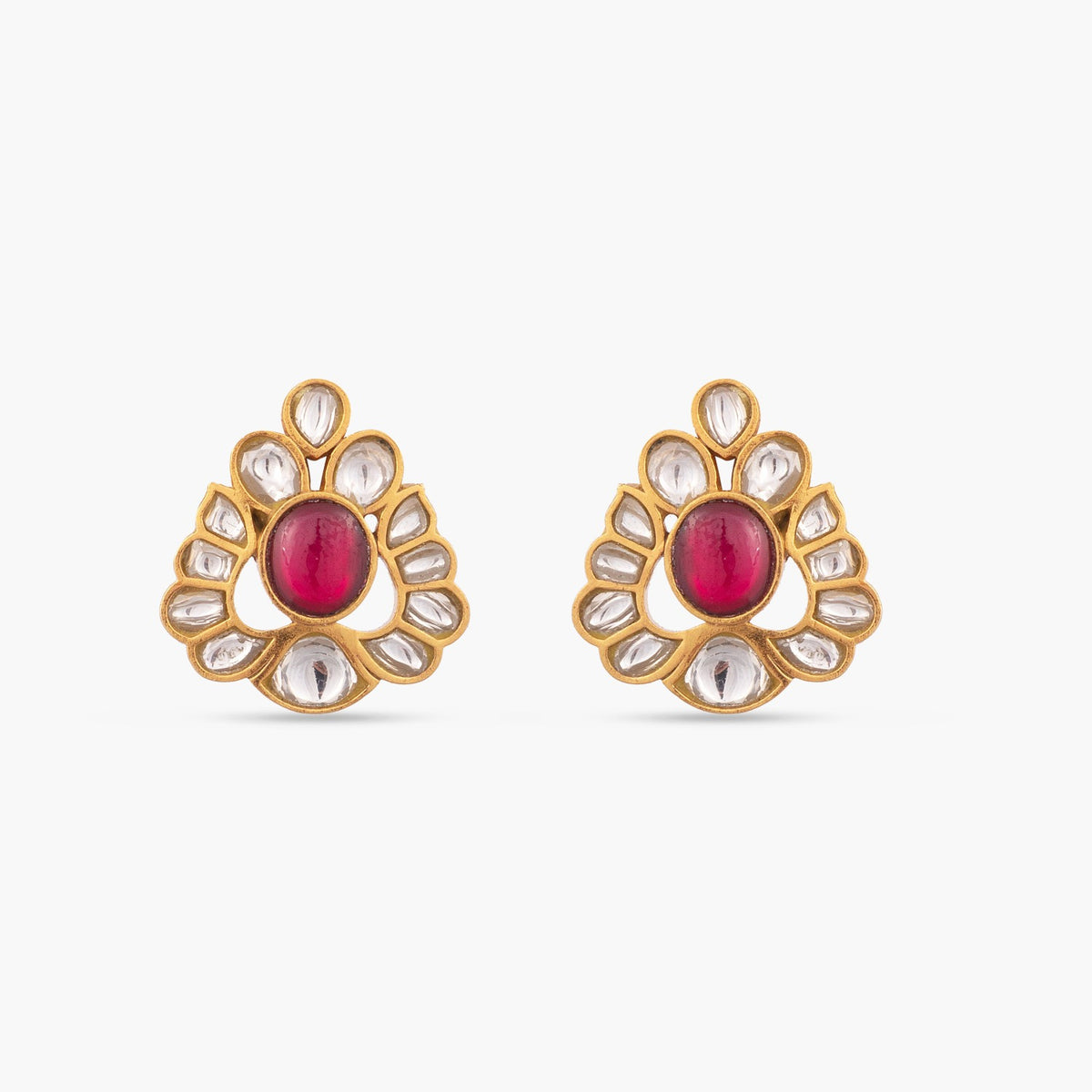 Phullati Jadau Silver Stud Earrings