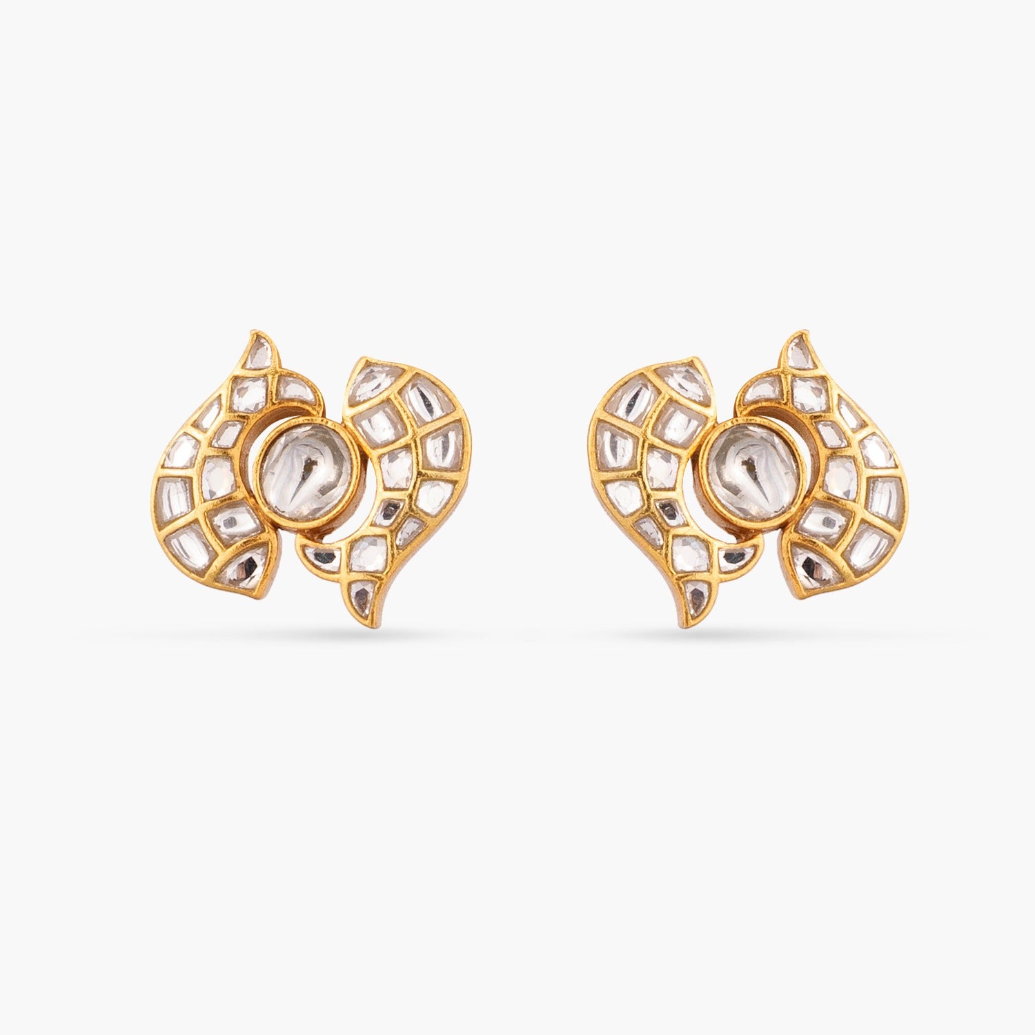 Earrings Rohita Jadau Silver Studs