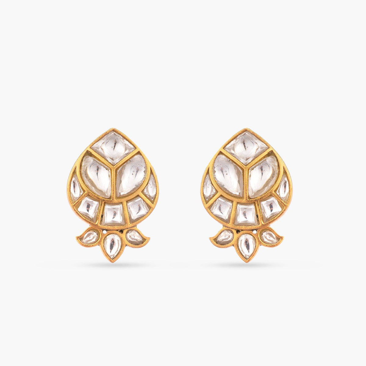 Ambojini Jadau Silver Earring Studs