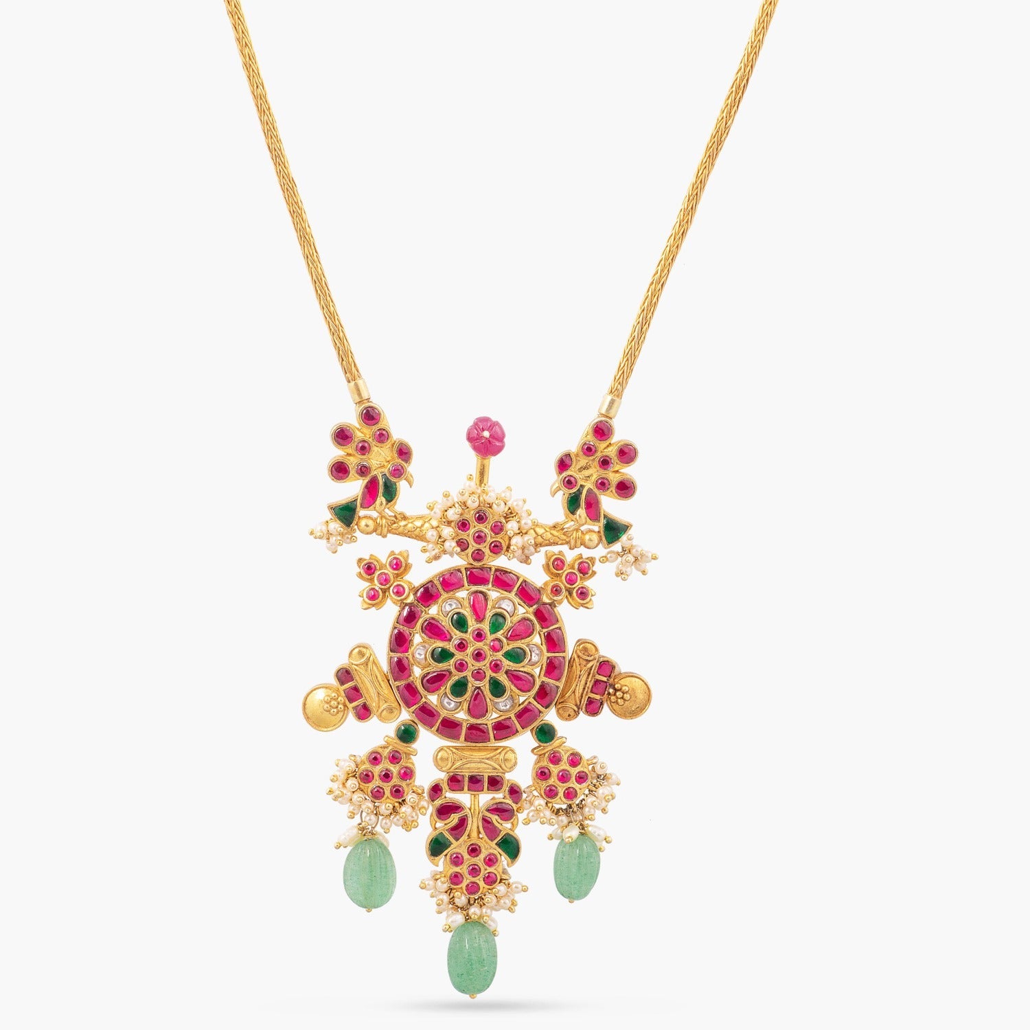 Necklaces Samvadita Contemporary Kempu Silver Necklace